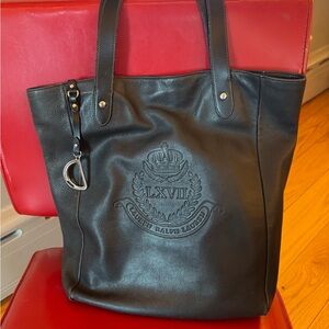 Lauren Ralph Lauren Black Leather Shoulder Bag